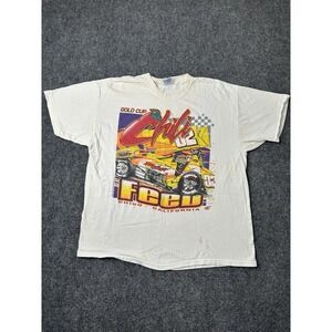 Mens Racing Hanes Gold Cup Chili Feed Chico California Tee White, Size XL